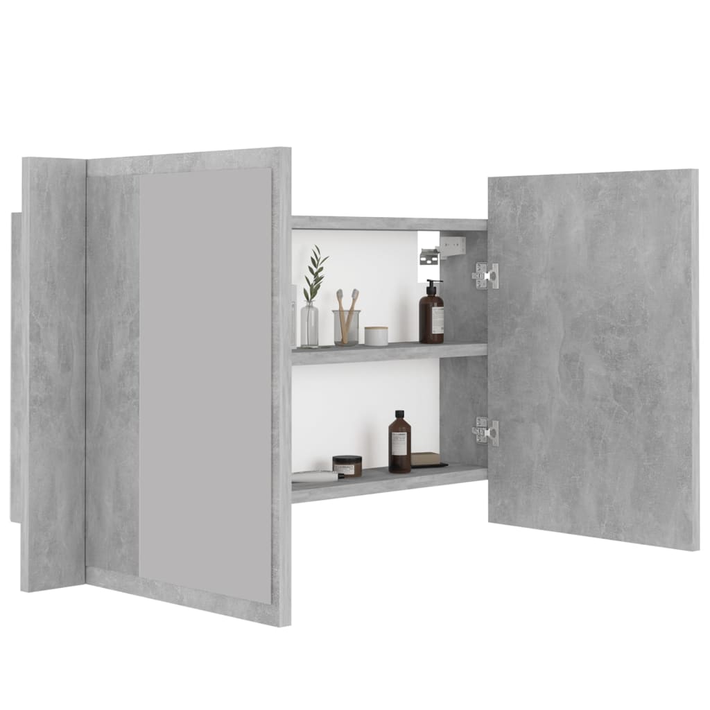 LED Bathroom Mirror Cabinet Concrete Grey 80x12x45 cm Acrylic - Bargainia.com - 8720286221532 - 804968