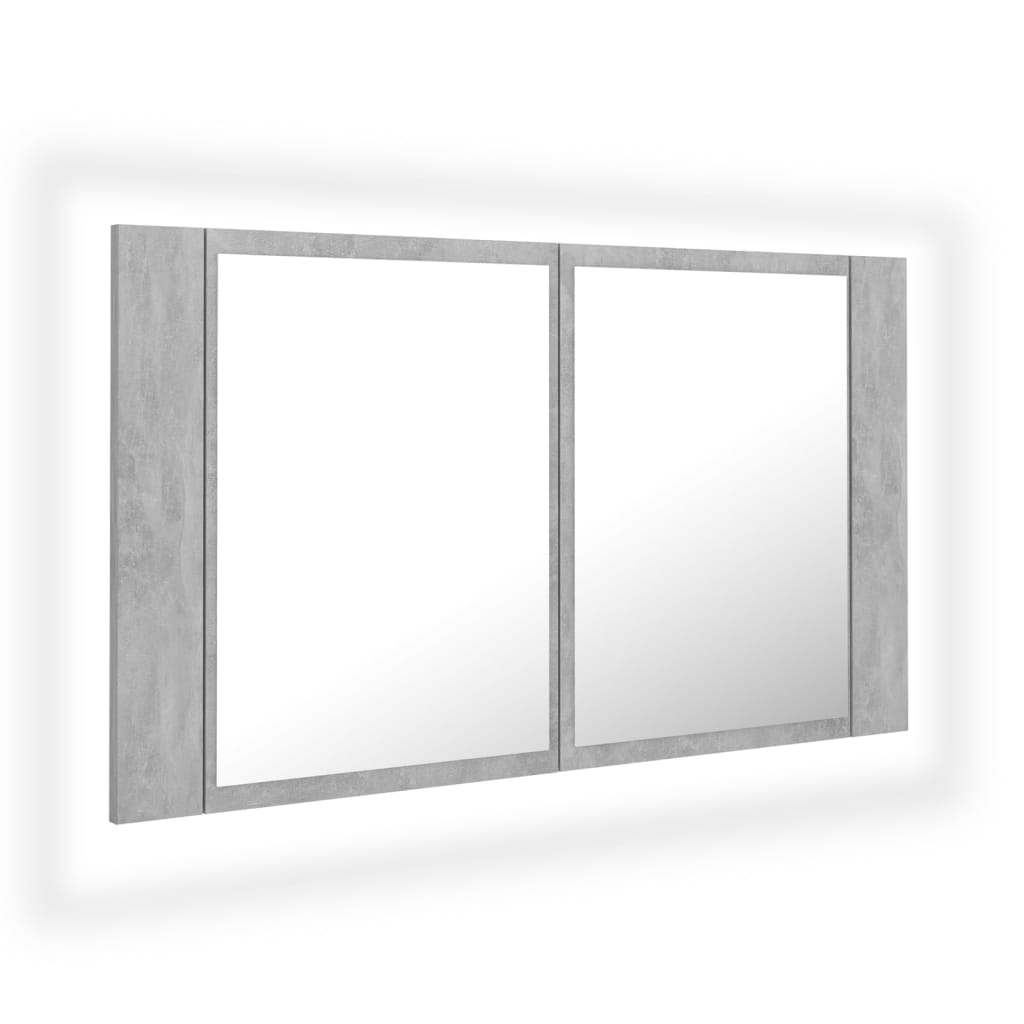 LED Bathroom Mirror Cabinet Concrete Grey 80x12x45 cm Acrylic - Bargainia.com - 8720286221532 - 804968