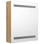 LED Bathroom Mirror Cabinet Oak 50x14x60 cm - Bargainia.com - 