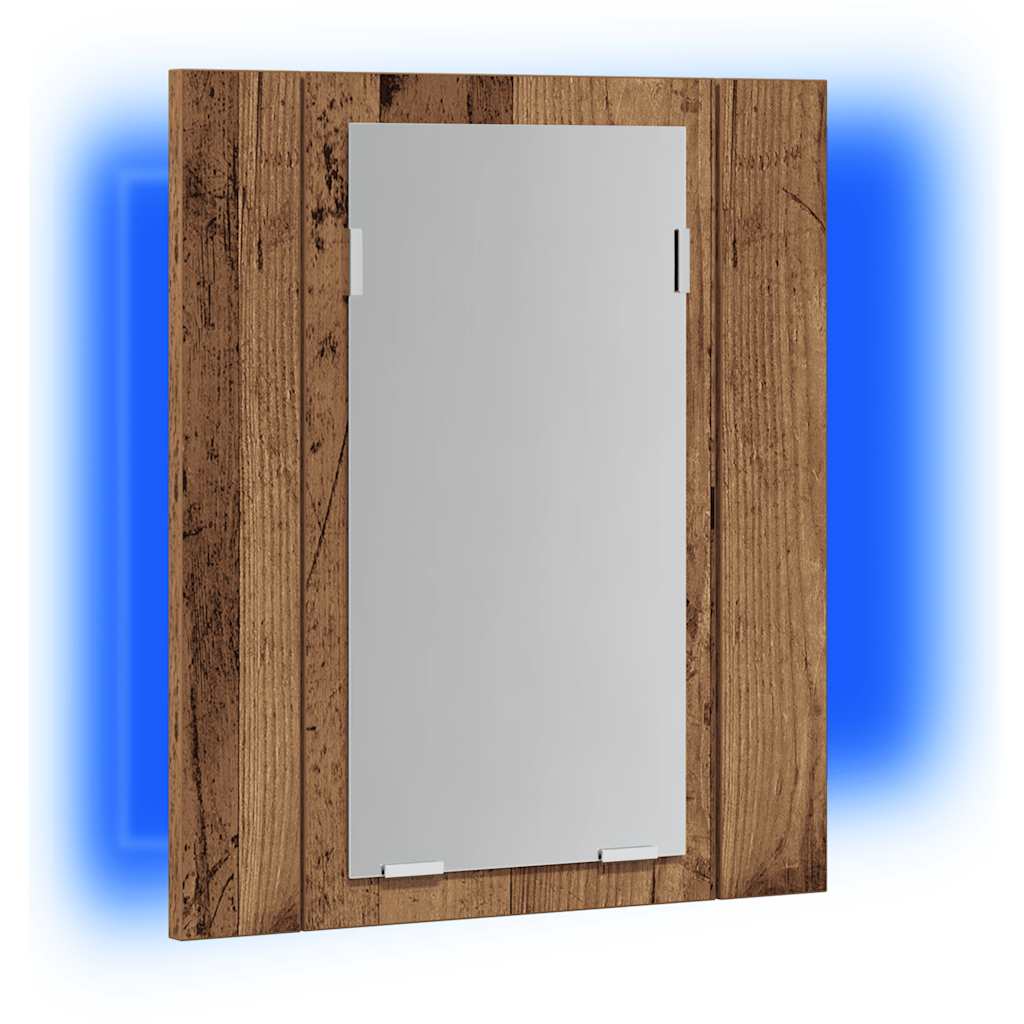 LED Bathroom Mirror Cabinet Old Wood 40x12x45 cm Engineered Wood - Bargainia.com - 