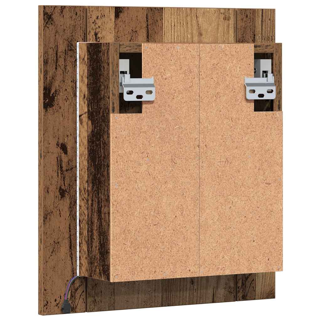 LED Bathroom Mirror Cabinet Old Wood 40x12x45 cm Engineered Wood - Bargainia.com - 
