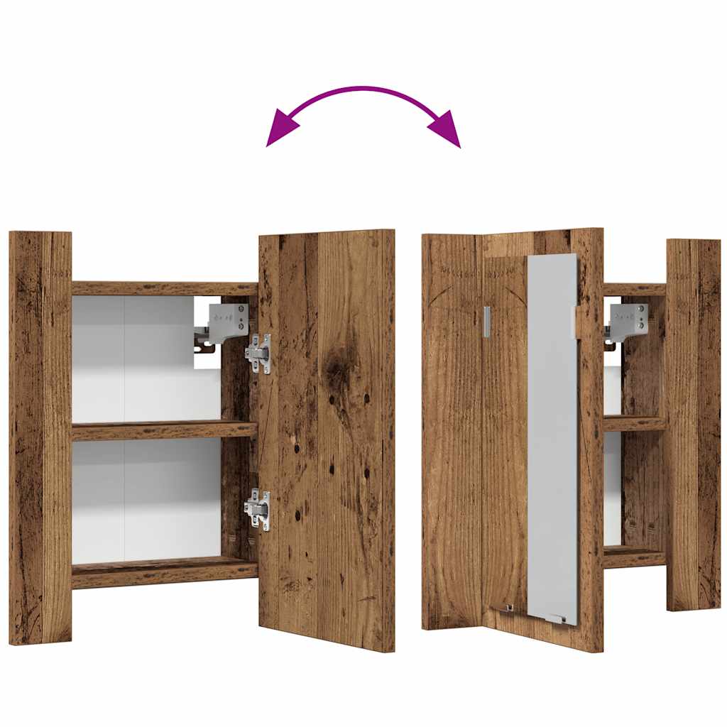 LED Bathroom Mirror Cabinet Old Wood 40x12x45 cm Engineered Wood - Bargainia.com - 8721158437365 - 856279