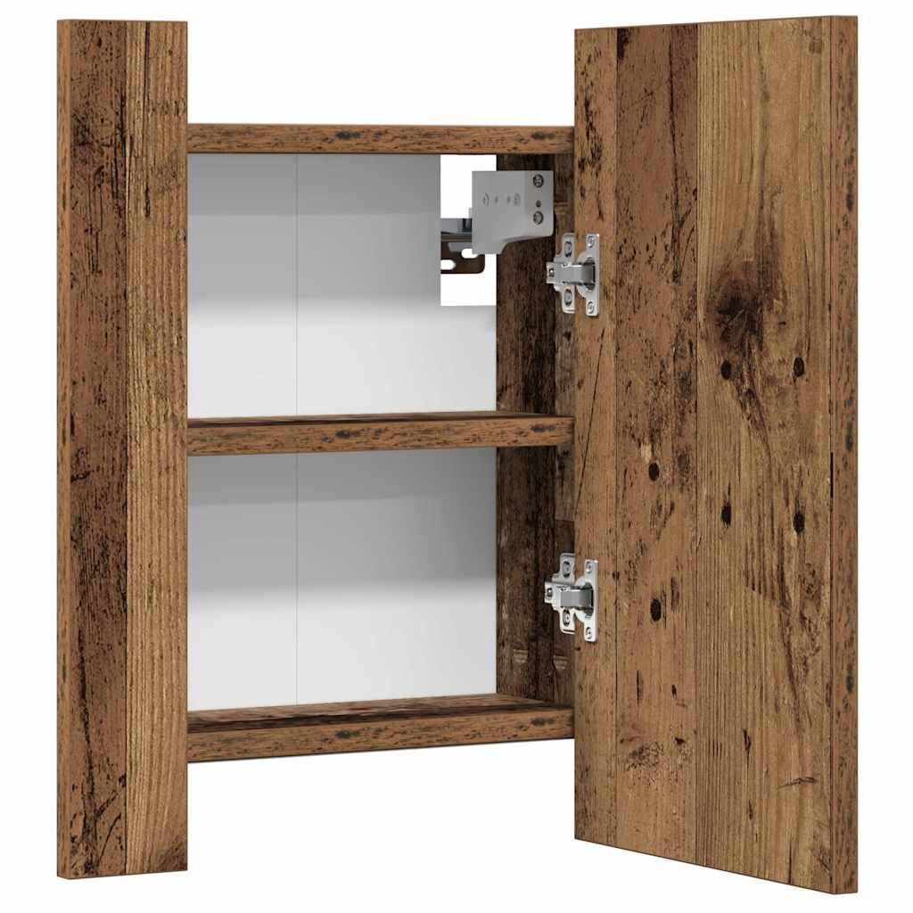 LED Bathroom Mirror Cabinet Old Wood 40x12x45 cm Engineered Wood - Bargainia.com - 8721158437365 - 856279