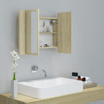 LED Bathroom Mirror Cabinet Sonoma Oak 60x12x45 cm Acrylic - Bargainia.com - 