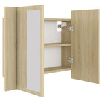 LED Bathroom Mirror Cabinet Sonoma Oak 60x12x45 cm Acrylic - Bargainia.com - 