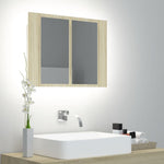 LED Bathroom Mirror Cabinet Sonoma Oak 60x12x45 cm Acrylic - Bargainia.com - 
