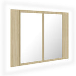 LED Bathroom Mirror Cabinet Sonoma Oak 60x12x45 cm Acrylic - Bargainia.com - 