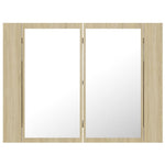 LED Bathroom Mirror Cabinet Sonoma Oak 60x12x45 cm Acrylic - Bargainia.com - 