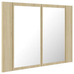 LED Bathroom Mirror Cabinet Sonoma Oak 60x12x45 cm Acrylic - Bargainia.com - 