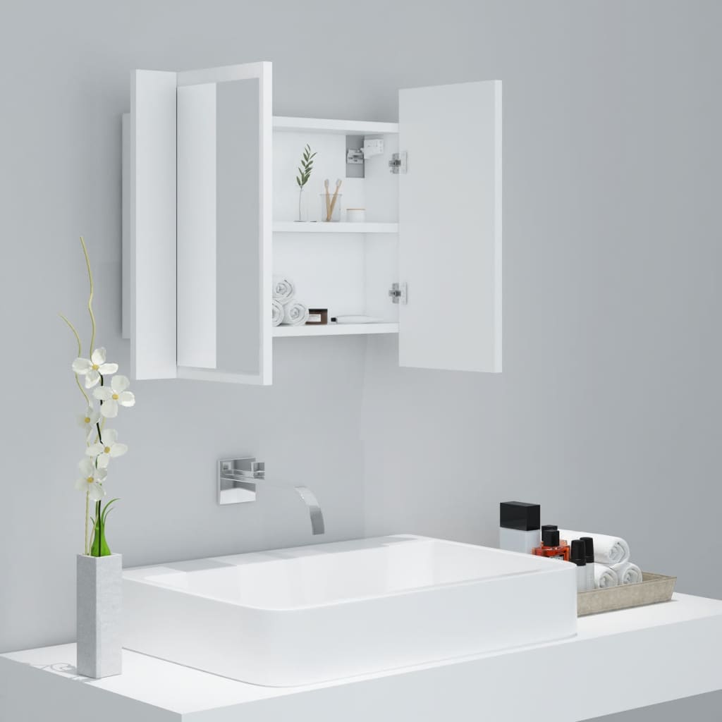 LED Bathroom Mirror Cabinet White 60x12x45 cm Acrylic - Bargainia.com - 8720286221419 - 804956