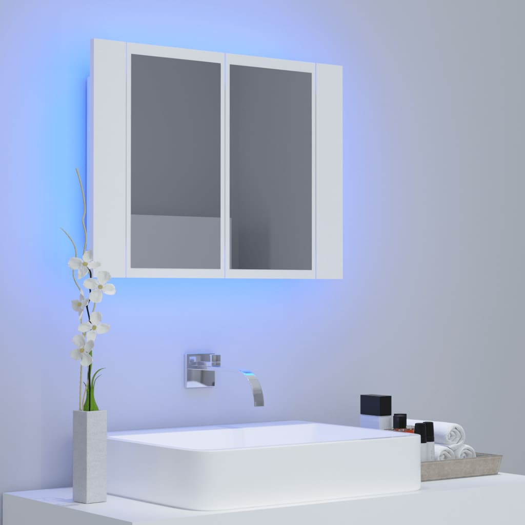 LED Bathroom Mirror Cabinet White 60x12x45 cm Acrylic - Bargainia.com - 8720286221419 - 804956