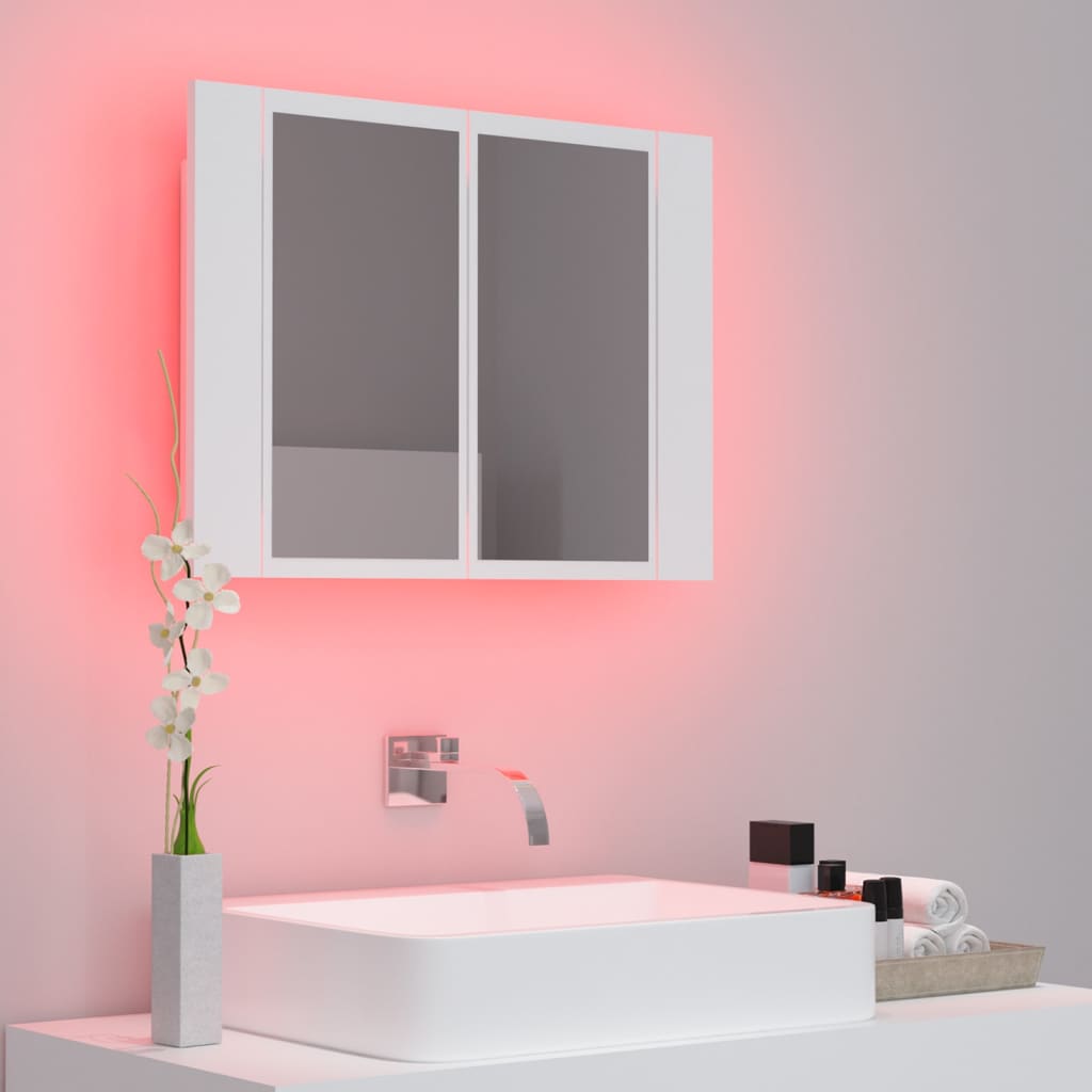 LED Bathroom Mirror Cabinet White 60x12x45 cm Acrylic - Bargainia.com - 8720286221419 - 804956