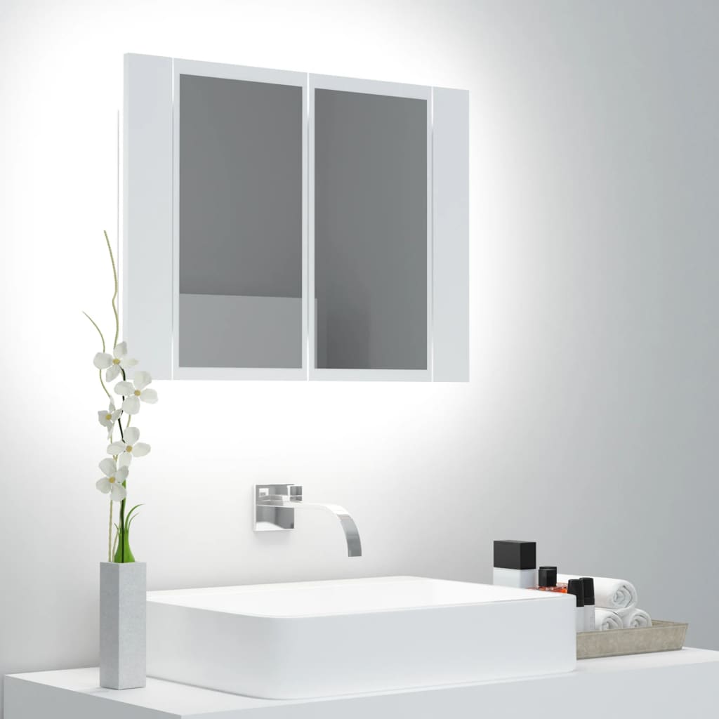LED Bathroom Mirror Cabinet White 60x12x45 cm Acrylic - Bargainia.com - 8720286221419 - 804956
