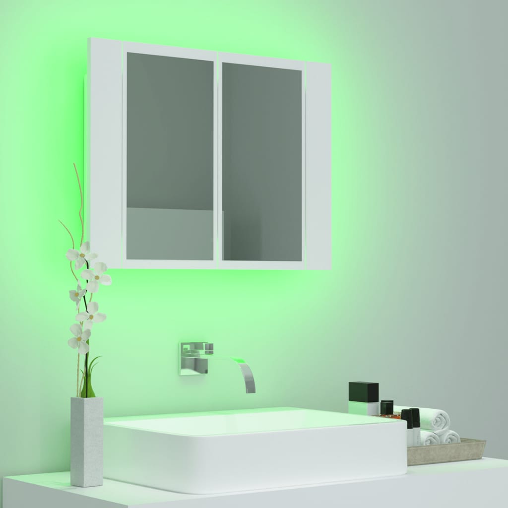LED Bathroom Mirror Cabinet White 60x12x45 cm Acrylic - Bargainia.com - 8720286221419 - 804956