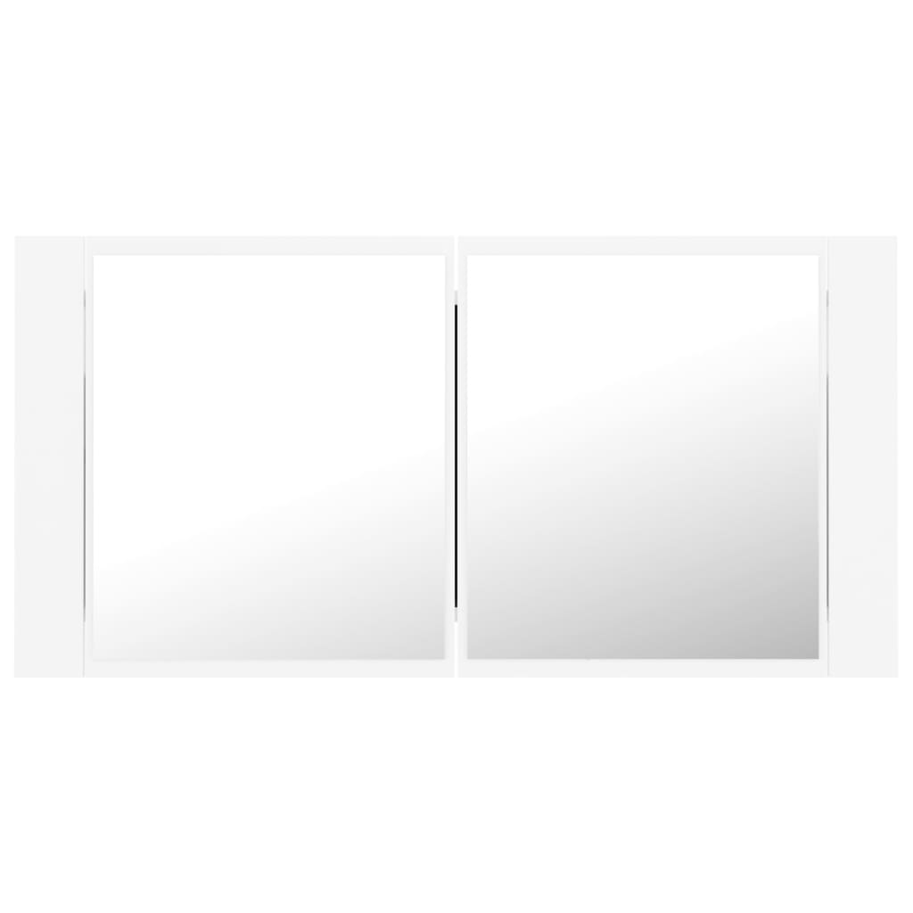 LED Bathroom Mirror Cabinet White 90x12x45 cm Acrylic - Bargainia.com - 