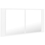 LED Bathroom Mirror Cabinet White 90x12x45 cm Acrylic - Bargainia.com - 