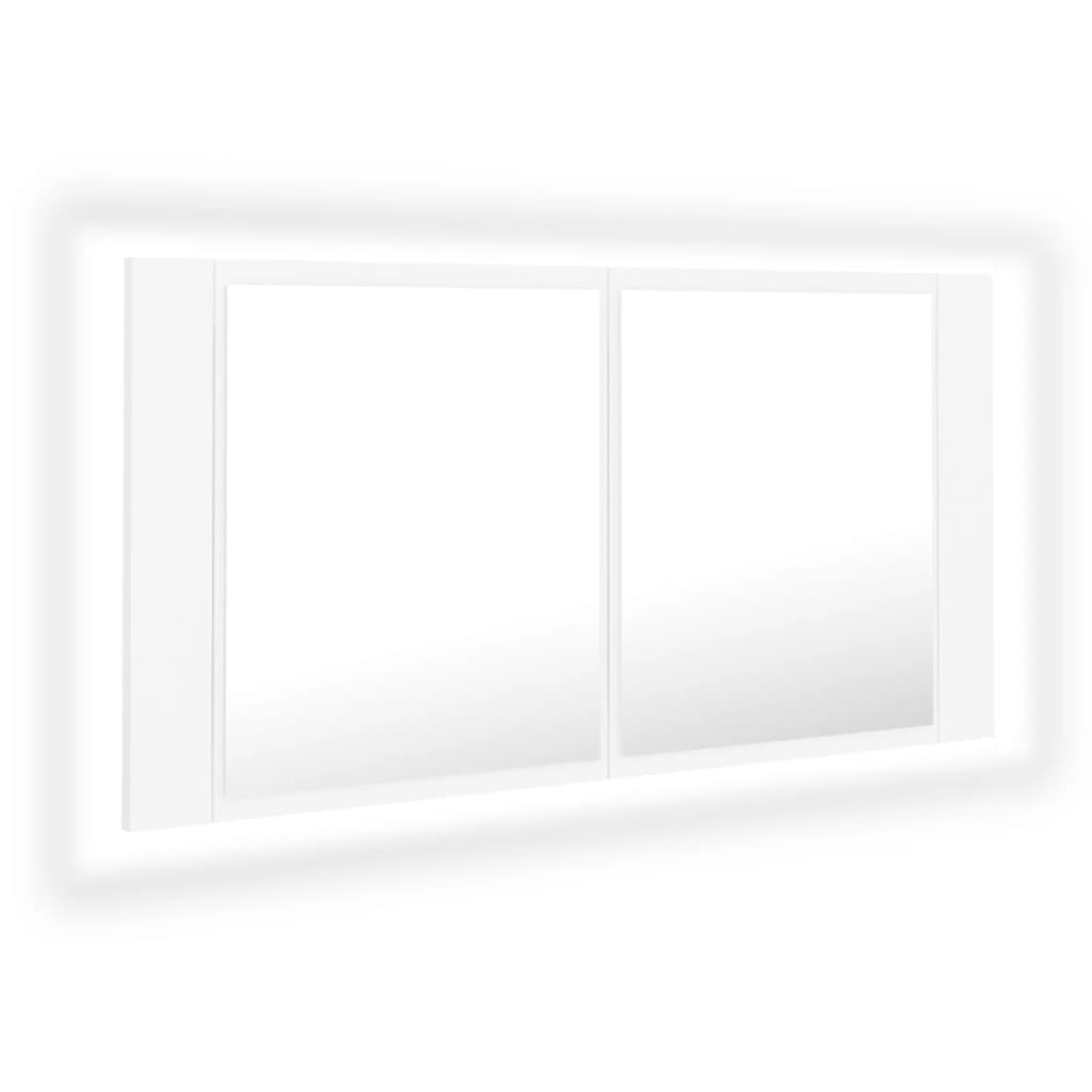 LED Bathroom Mirror Cabinet White 90x12x45 cm Acrylic - Bargainia.com - 8720286221570 - 804972