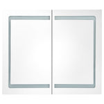 LED Bathroom Mirror Cabinet White and Oak 80x12x68 cm - Bargainia.com - 
