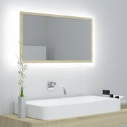 LED Bathroom Mirror Sonoma Oak 80x8.5x37 cm Acrylic - Bargainia.com - 8720286221129 - 804927