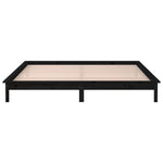 LED Bed Frame without Mattress Black 120x190 cm Small Double Solid Wood - Bargainia.com - 