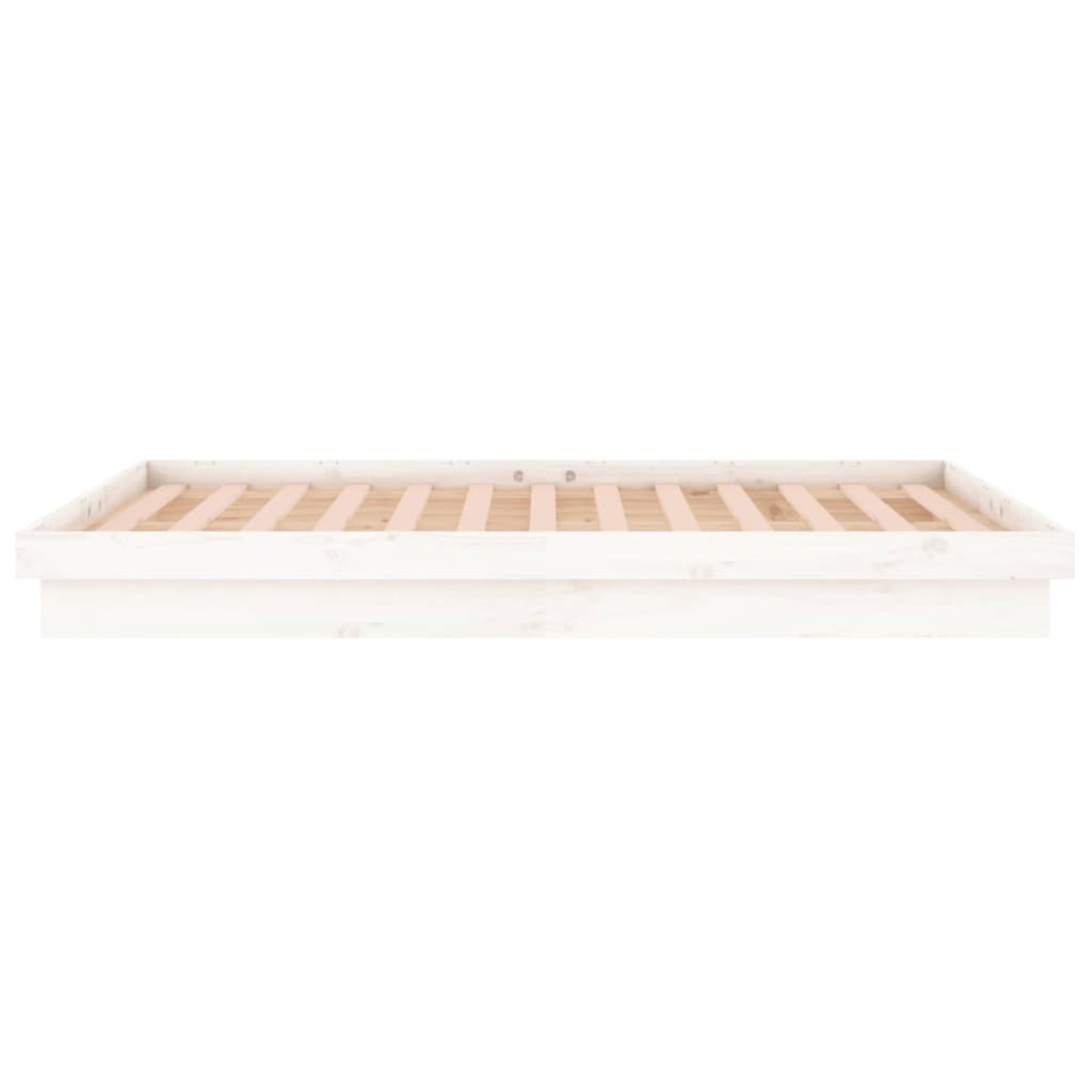 LED Bed Frame without Mattress White 140x190 cm Solid Wood - Bargainia.com - 8720287072065 - 820018