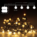 LED Berry Bulbs Battery Operated 8 Function (100 Lights) - Warm White Lights - Bargainia.com - 