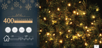 LED Fairy Lights Indoor Battery Operated 8 Function with Green Cable (400 Lights ) - Warm White Lights - Bargainia.com - 