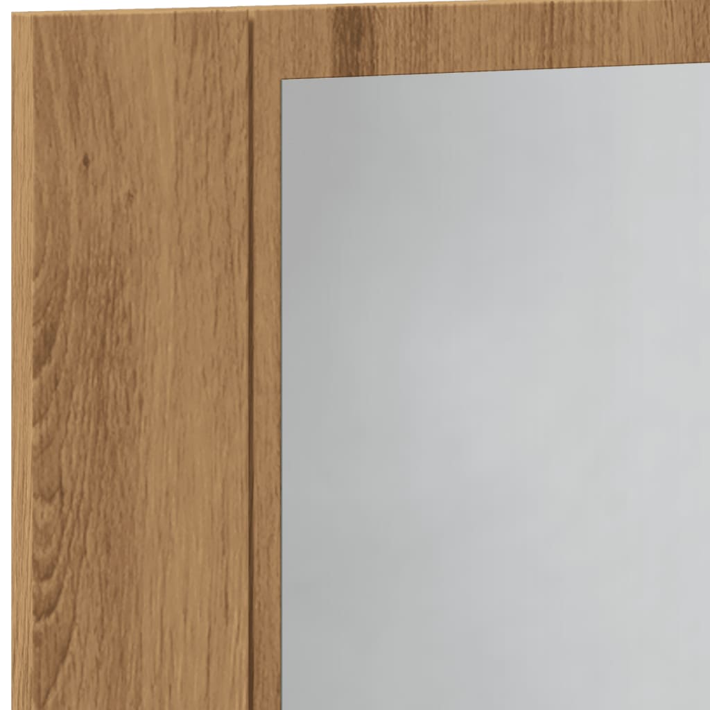 LED Mirror Cabinet Artisan Oak 60x12x45 cm Engineered Wood - Bargainia.com - 8721158437402 - 856283