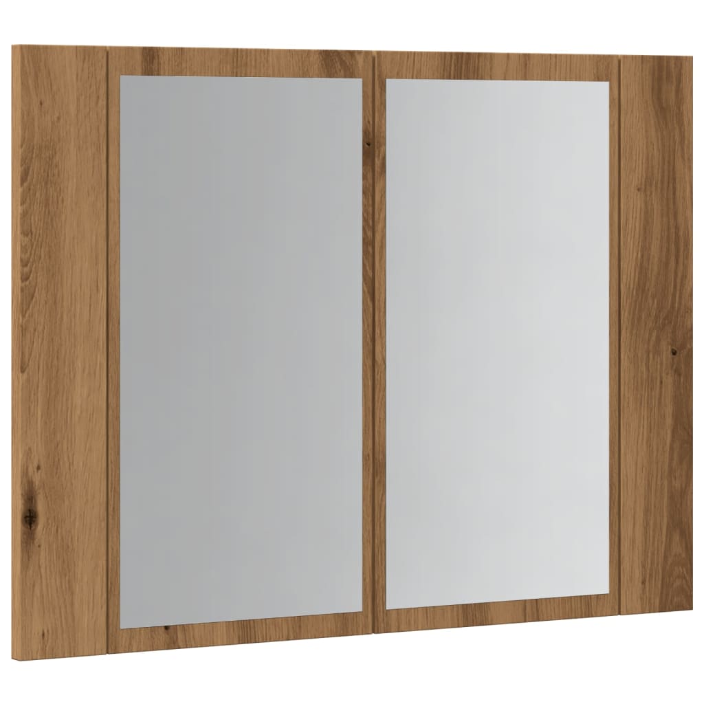 LED Mirror Cabinet Artisan Oak 60x12x45 cm Engineered Wood - Bargainia.com - 8721158437402 - 856283