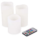 LED Remote Control Vanilla Wax Candles - 3 Pack - Bargainia.com - 