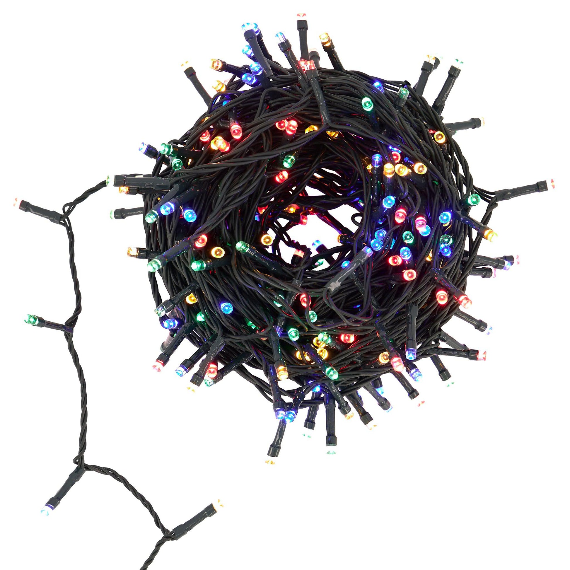LED Waterproof Fairy Lights 8 Function with Green Cable (800 Lights - 60M Cable) - Multicoloured Lighting Bargainia