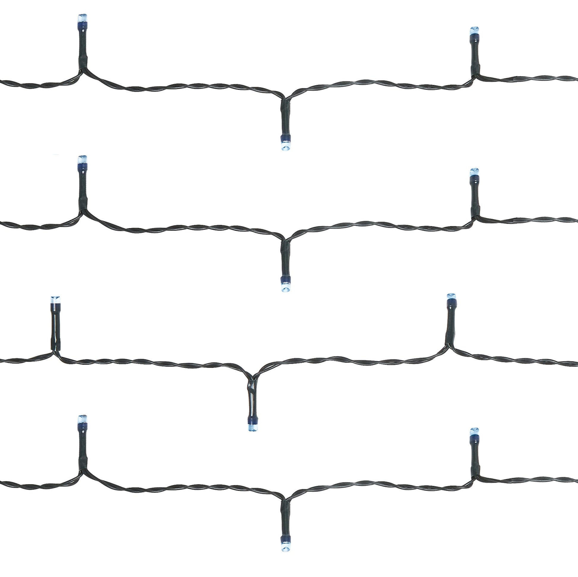 LED Waterproof Fairy Lights Static with Green Cable (200) - Cool White Lighting Bargainia