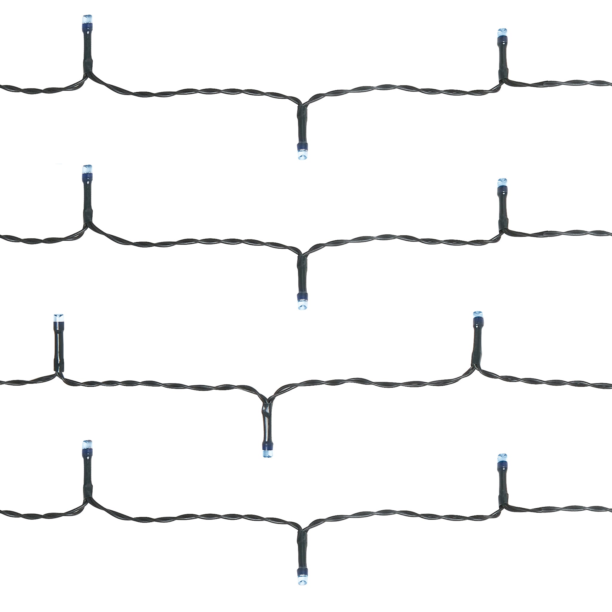 LED Waterproof Fairy Lights Static with Green Cable (200) - Cool White Lighting Bargainia