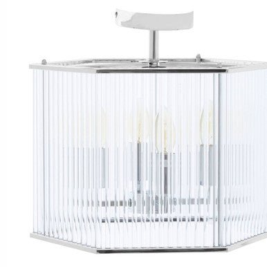 Lerici 4 Light Hexagonal Chrome Pendant Light - Bargainia.com - 5018705478319