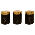 Liberty Set Of 3 Black Enamel Tea Coffee And Sugar Canisters - Bargainia.com - 5018705450070