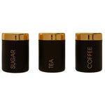 Liberty Set Of 3 Black Enamel Tea Coffee And Sugar Canisters - Bargainia.com - 5018705450070