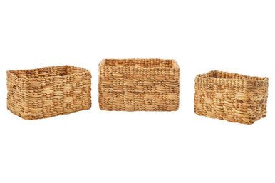 Lidi Set of 3 Natural Water Hyacinth Storage Baskets - Bargainia.com - 5018705347851