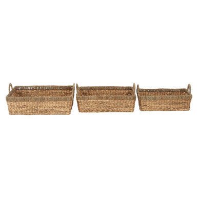 Lidi Set Of 3 Seagrass Storage Baskets with Handles - Bargainia.com - 5018705414232