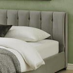 Light Grey Velvet Plush Ottoman Storage Bed Frame - Double - Bargainia.com - 