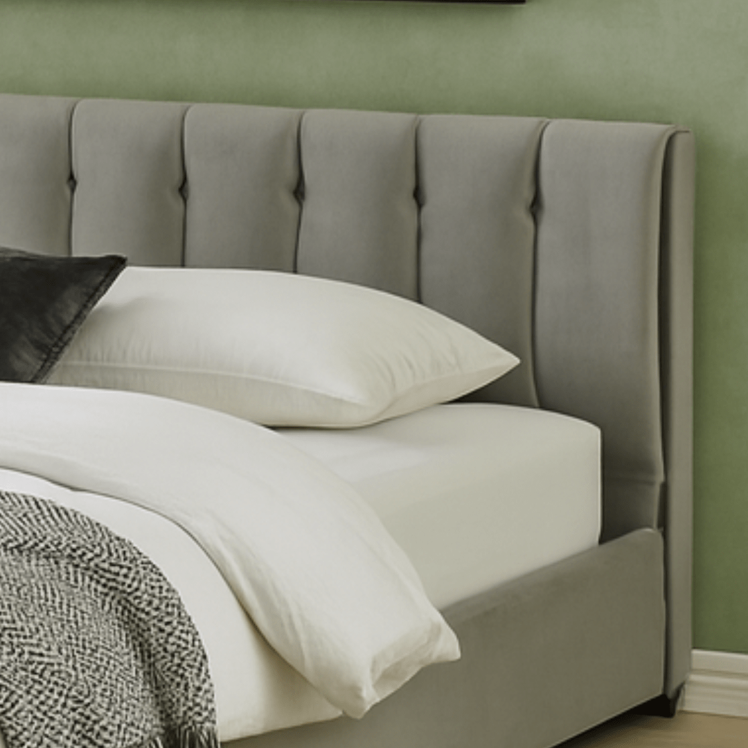 Light Grey Velvet Plush Ottoman Storage Bed Frame - Double - Bargainia.com - 5056536100221 - MLM - 170955 - D - LGY