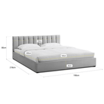 Light Grey Velvet Plush Ottoman Storage Bed Frame - Super King - Bargainia.com - 