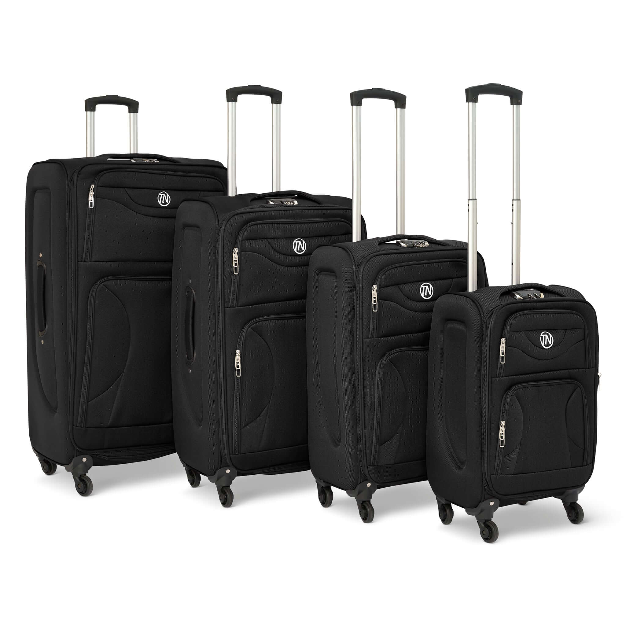 Lightweight Luggage Suitcase 4pcs 360 Wheels - Assorted Colours