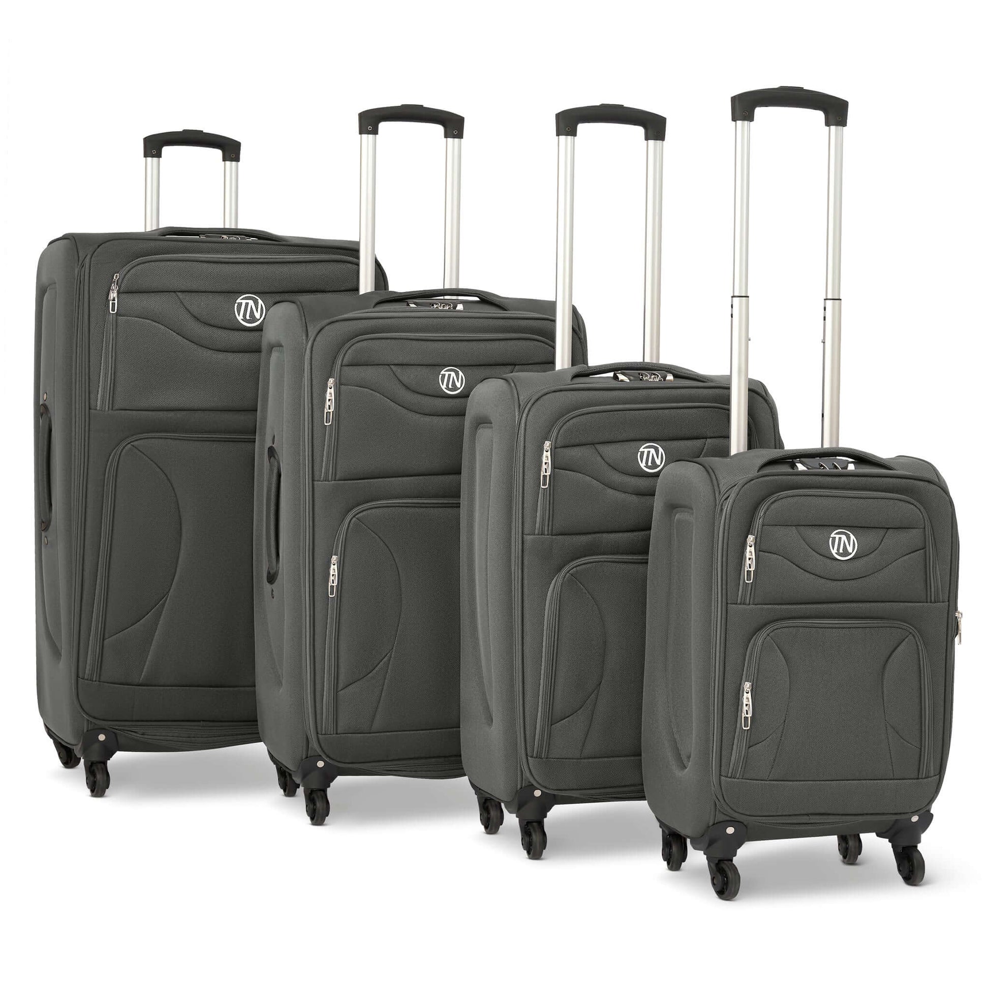 Lightweight Luggage Suitcase 4pcs 360 Wheels - Assorted Colours Suitcase Clearance Grey