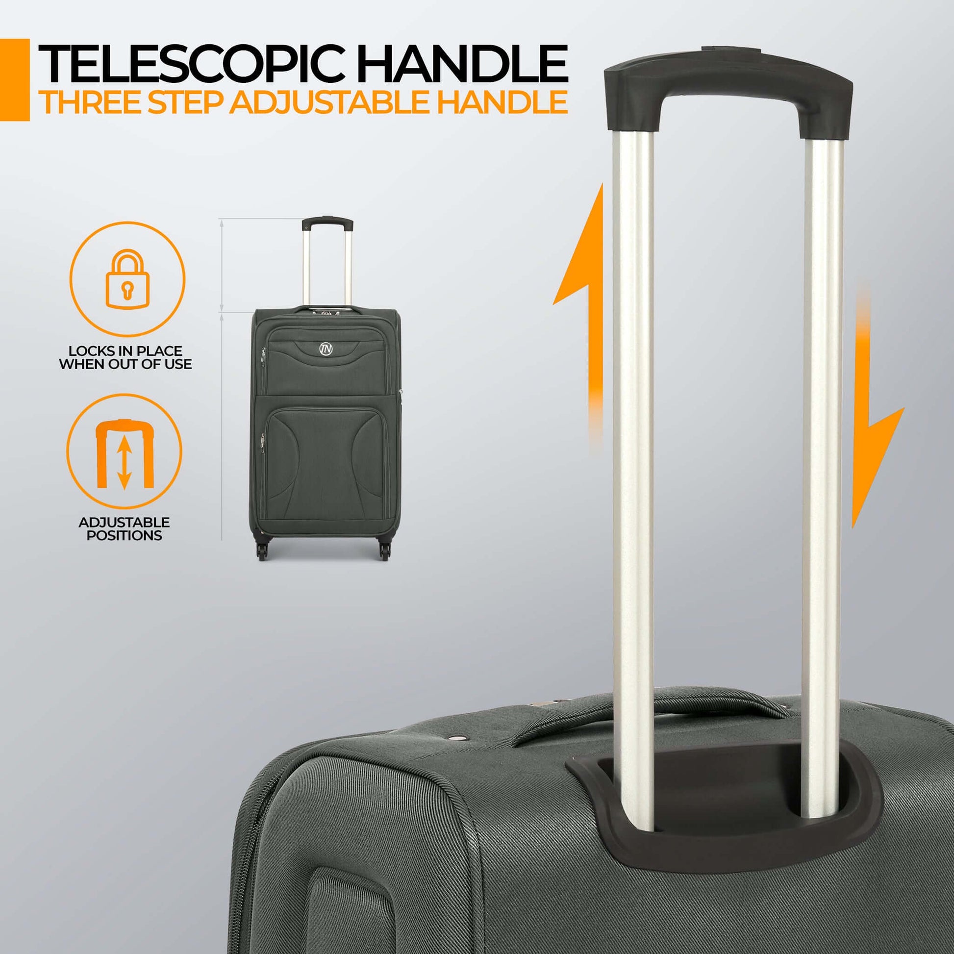 Lightweight Luggage Suitcase 4pcs 360 Wheels - Assorted Colours Suitcase Clearance