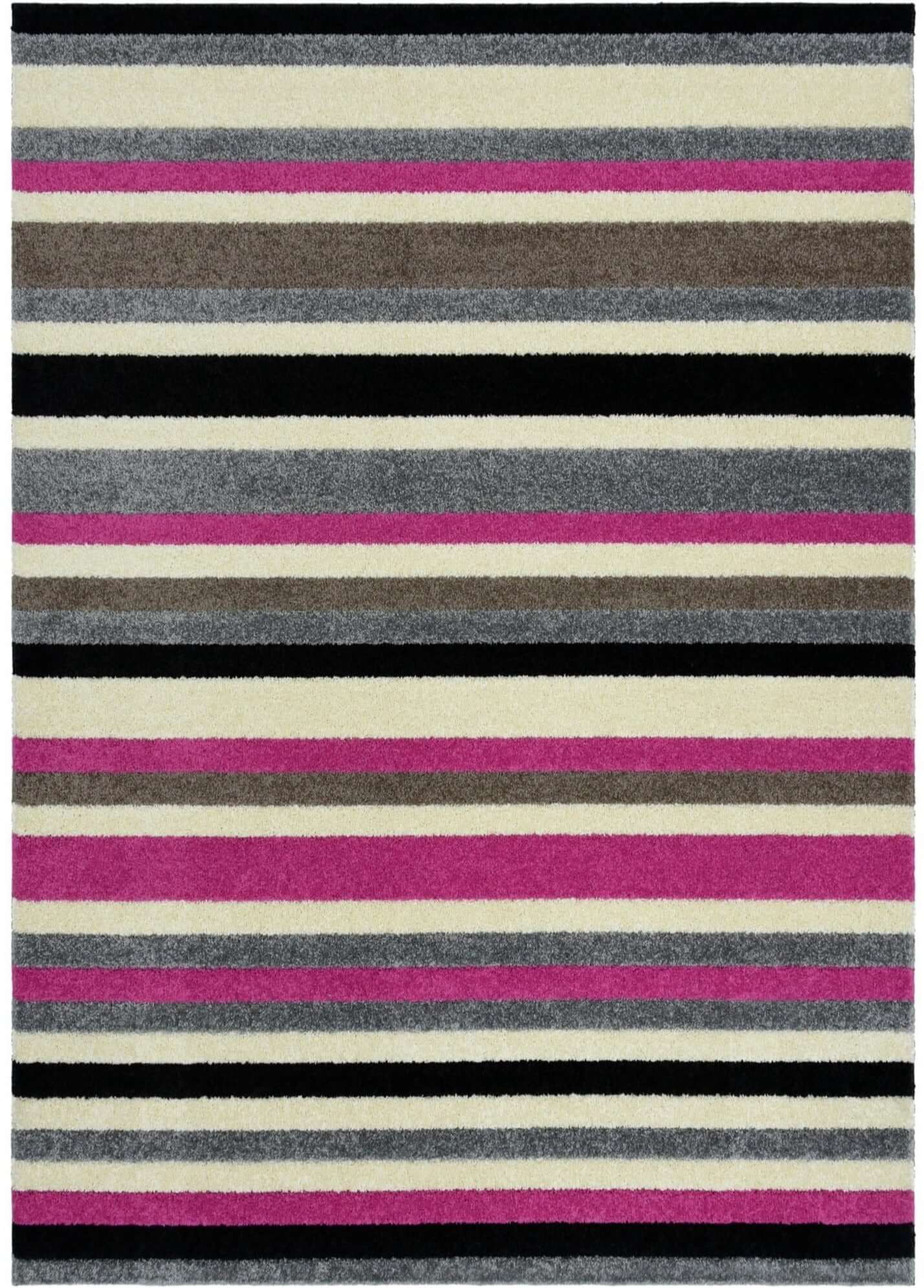 Linea Striped Pink Washable Rug - Bargainia.com - 