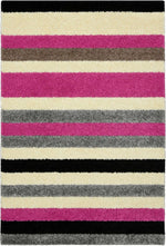 Linea Striped Pink Washable Rug - Bargainia.com - 
