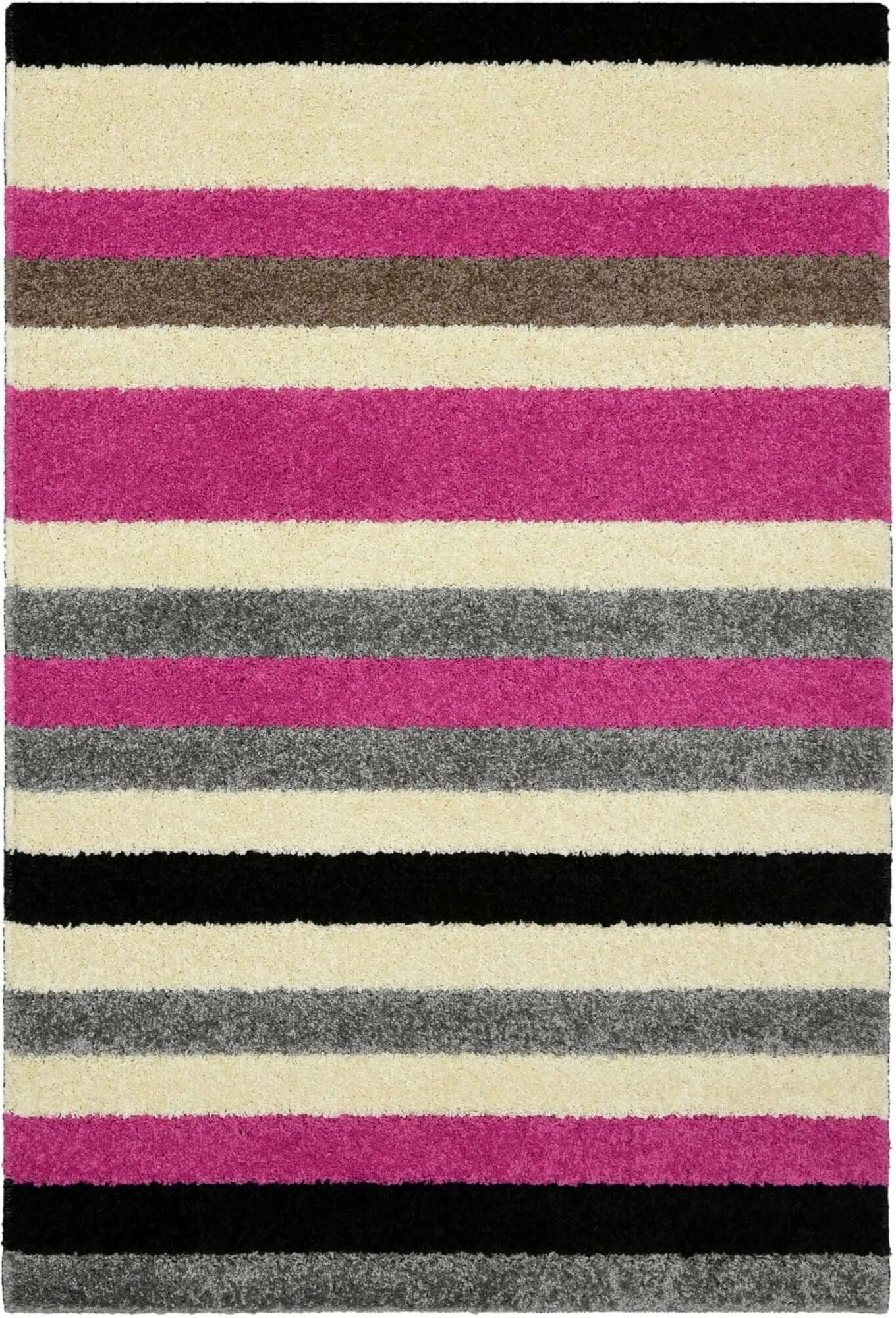 Linea Striped Pink Washable Rug - Bargainia.com - 5060912238323 - LIN001003