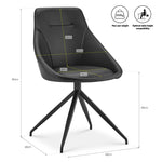 Lisbon Faux Leather Swivel Dining Chair - Black - Bargainia.com - 