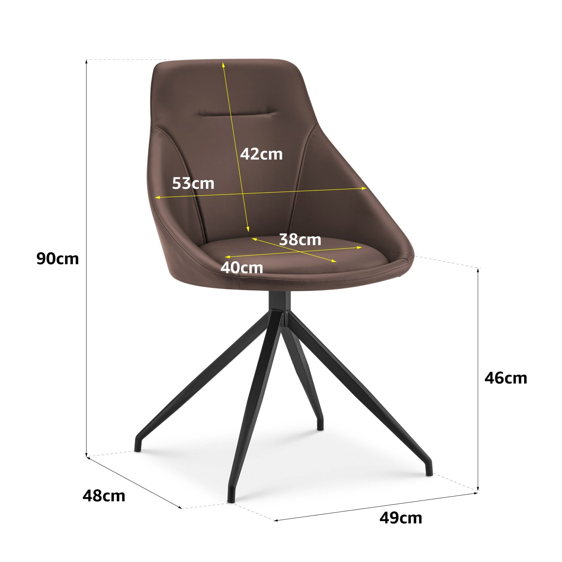 Lisbon Faux Leather Swivel Dining Chair - Brown Dining Chair Clearance