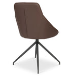 Lisbon Faux Leather Swivel Dining Chair - Brown - Bargainia.com - 